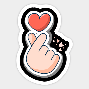 Korean finger heart saranghae Sticker